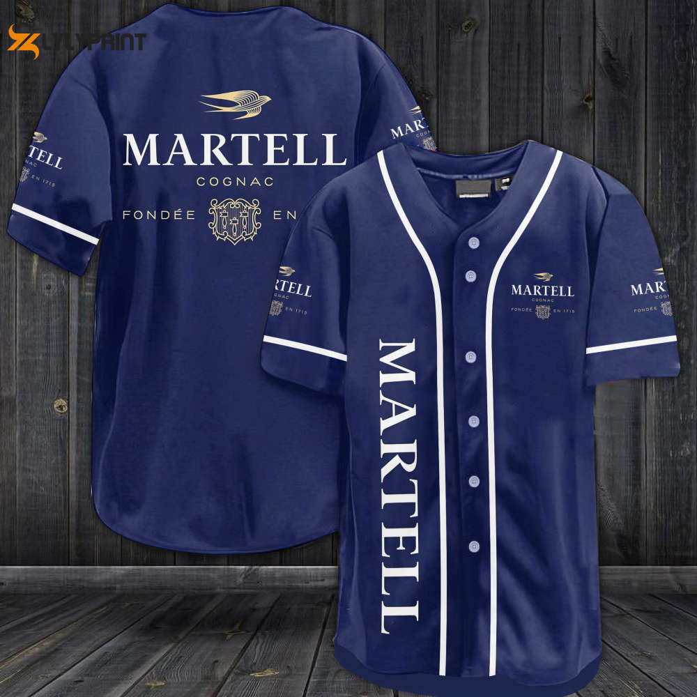 Martell Cognac All Over Print Unisex Baseball Jersey - Navy - lylyprint.com