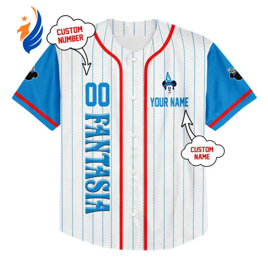 Custom Mickey Fantasia Disney Baseball Jersey - Personalized & Unique - Bafud