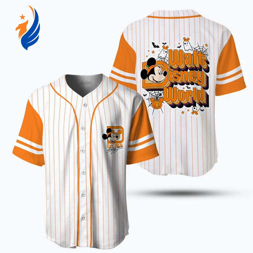 Mickey Halloween Baseball Jersey Shirt: Celebrate Spooky Season with Happy and Stylish Attire - Bafud