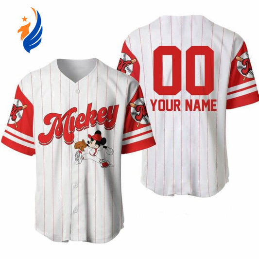 Mickey Mouse Disney Cartoon Personalized Baseball Jersey: Perfect Gift For Disney Lovers! - Bafud