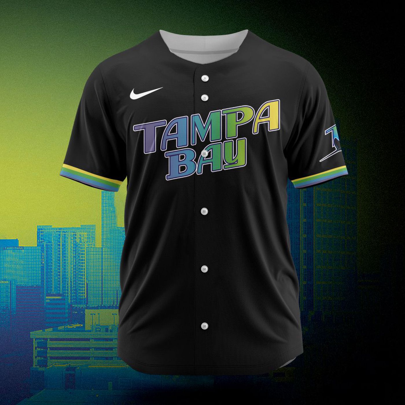 MLB Tampa Bay Rays Personalized City Connect Concept Design Baseball Jersey Gift for Men Women - Bafud