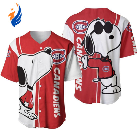 Montreal Canadiens snoopy lover Printed Baseball Jersey - Gift for Women Men - Bafud