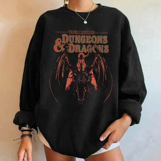 Vintage Dungeons & Dragons SWEATSHIRT, DnD Sweatshirt, DnD Shirt, Dungeon Master Sweatshirt, Fantasy Role Playing Game Shirt, D20, RPG, Venger/nightmare Dungeon & Dragon retro shirt, Dnd Dungeons and Dragons shirt