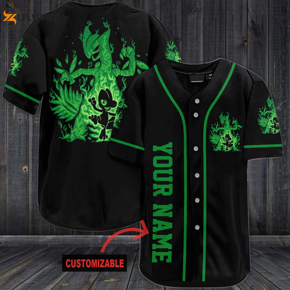 Personalized Gorgeous Green Pokemon Baseball Jersey - lylyprint.com