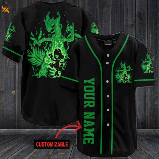 Personalized Gorgeous Green Pokemon Baseball Jersey - lylyprint.com