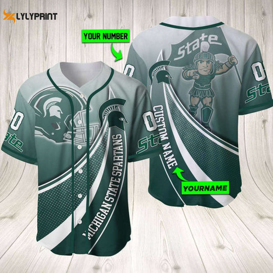 Personalized Michigan State Spartans Baseball Jersey Baseball Jersey Mascot Gift For Men Women - lylyprint.com
