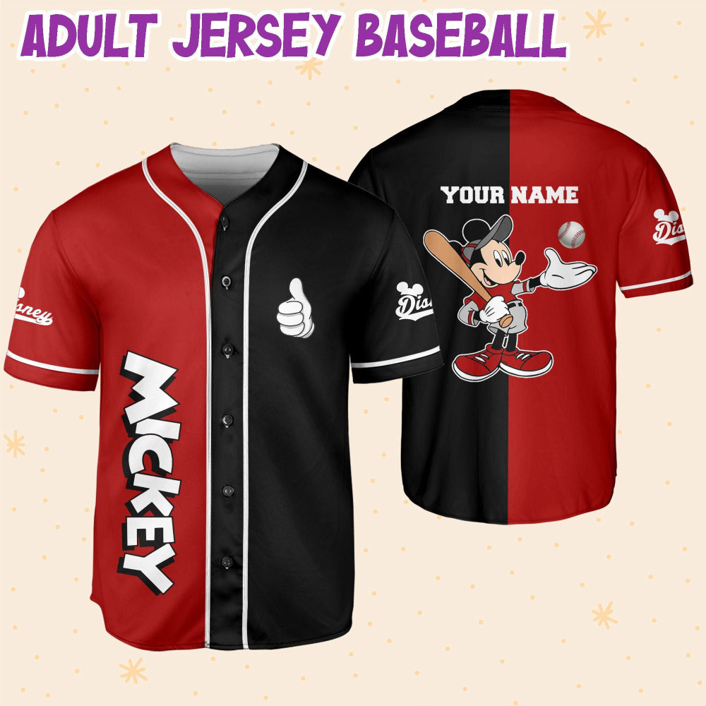 Custom Mickey Baseball Jersey - Personalized Disney Sports Apparel - Bafud