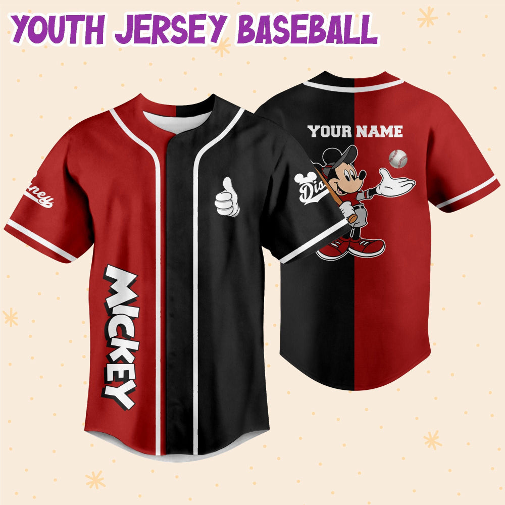 Custom Mickey Baseball Jersey - Personalized Disney Sports Apparel - Bafud