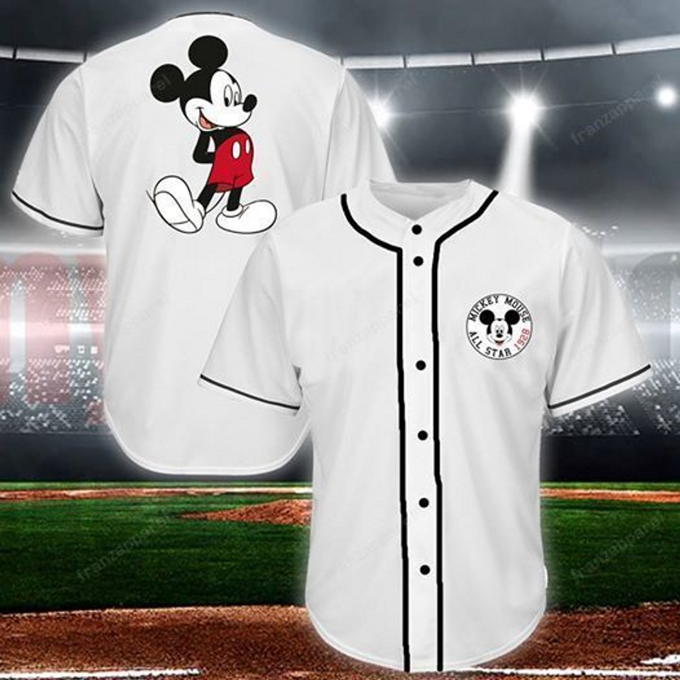 Custom Mickey Mouse All Star Baseball Jersey Shirt - Personalized Disney Fan Gear - Bafud