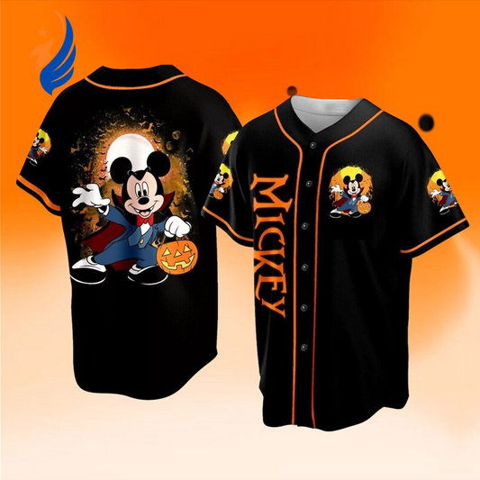 Spook-tacular Personalized Mickey Mouse Halloween Baseball Jersey - Disney Halloween Shirt - Bafud
