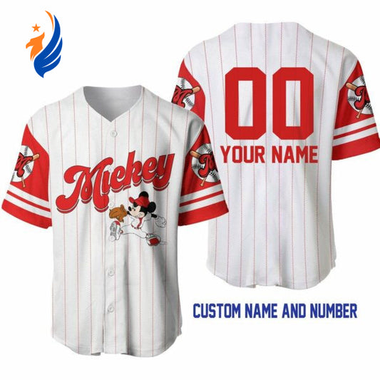 Custom Mickey Mouse Walt Disney World Baseball Jersey Shirt – Personalized Disney Apparel - Bafud