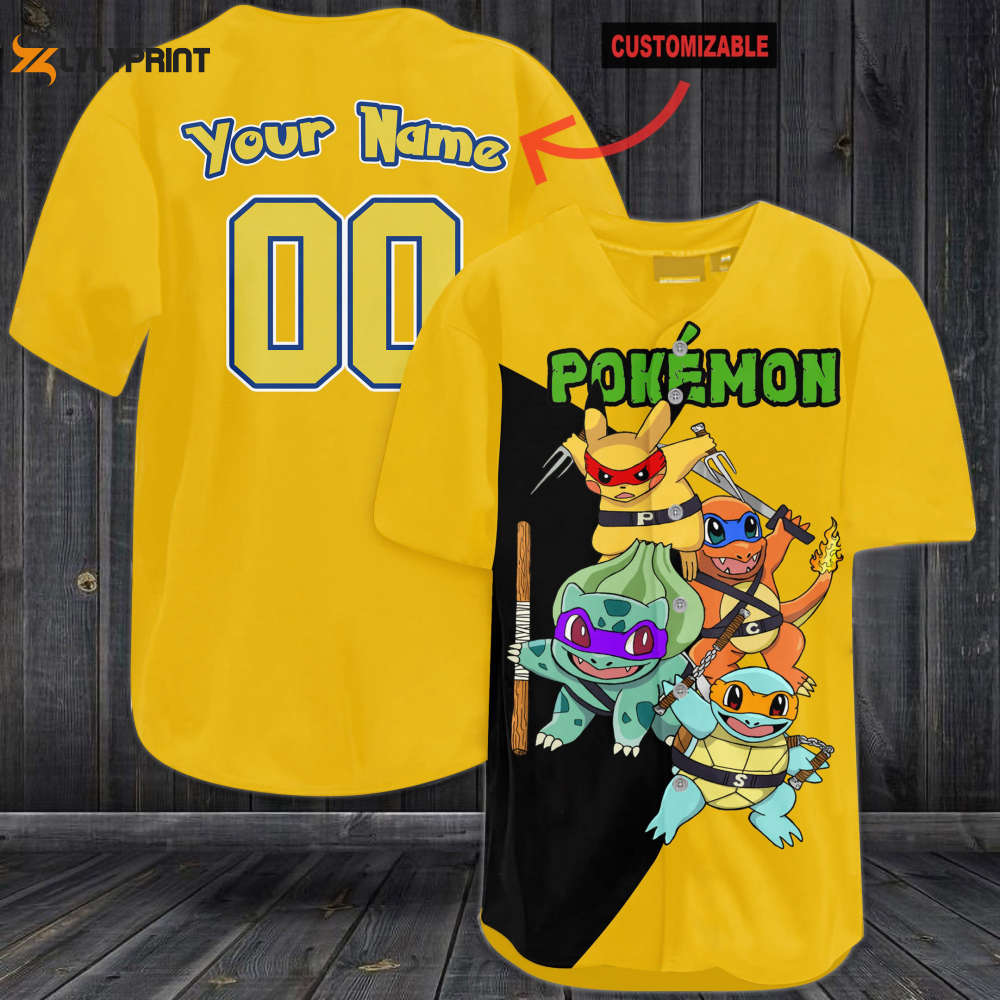 Personalized Ninja Pokemon Baseball Jersey - lylyprint.com