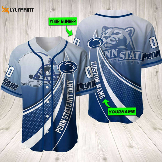 Personalized Penn State Nittany Lions Baseball Jersey Baseball Jersey Mascot Gift For Men Women - lylyprint.com