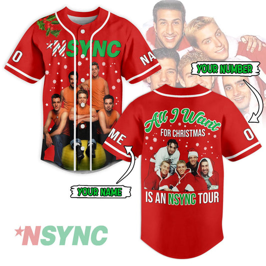 Personalized Red Shirt NSYNC Baseball Jersey For Shipping Worldwide