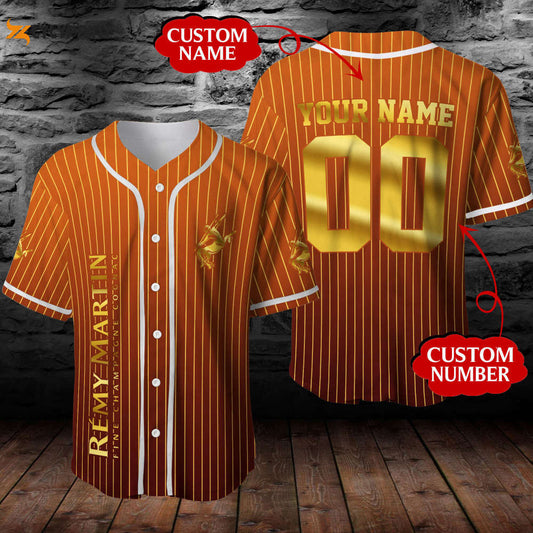 Personalized Remy Martin Cognac All Over Print Unisex Pinstripe Baseball Jersey - lylyprint.com