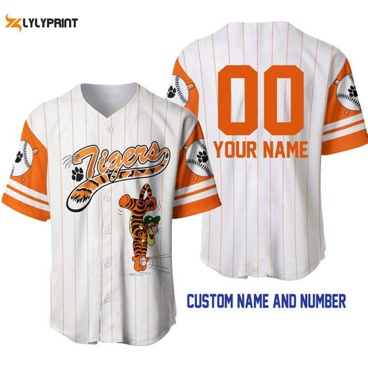 Personalized Tigger Tiger Winnie The Pooh All Over Print Pinstripe Baseball Jersey - lylyprint.com