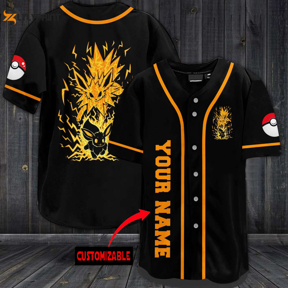 Personalized Yellow Eevee Baseball Jersey - lylyprint.com
