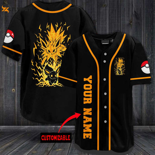 Personalized Yellow Eevee Baseball Jersey - lylyprint.com