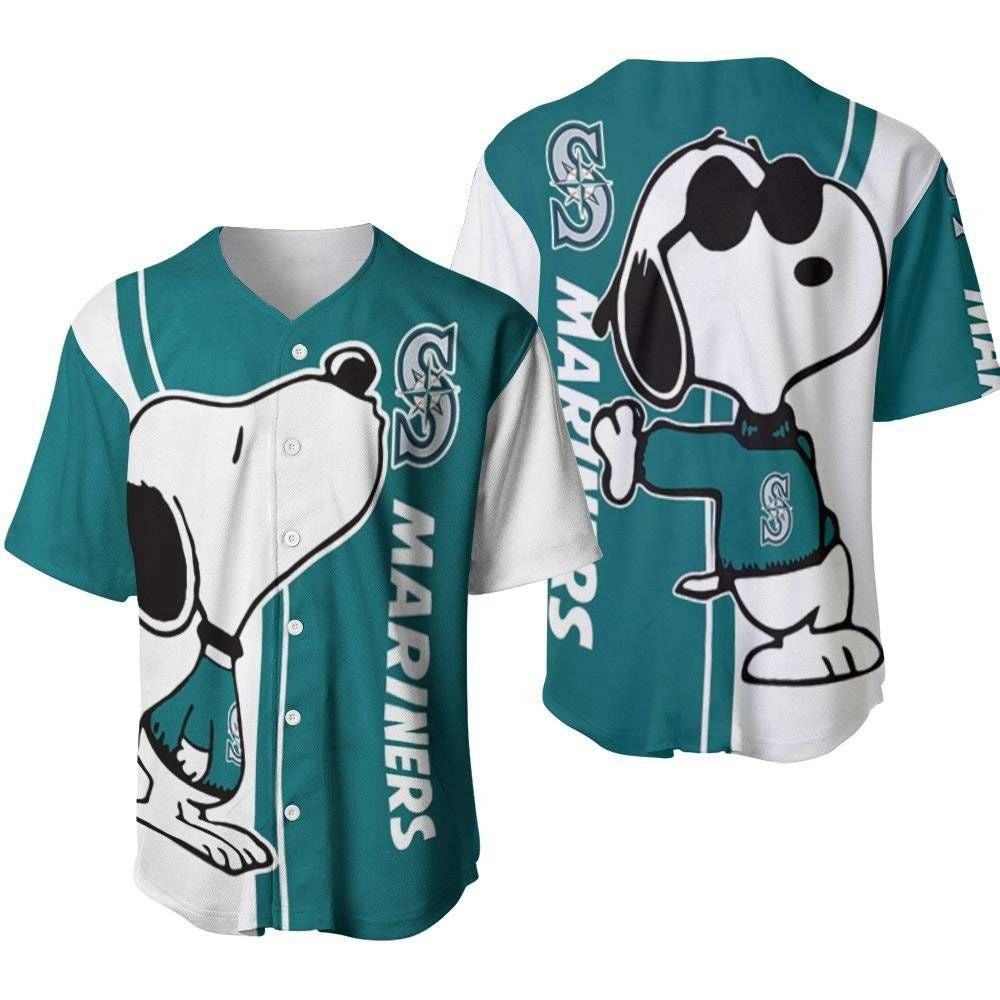 Seattle Mariners snoopy lover Printed Baseball Jersey - Gift for Women Men - Bafud