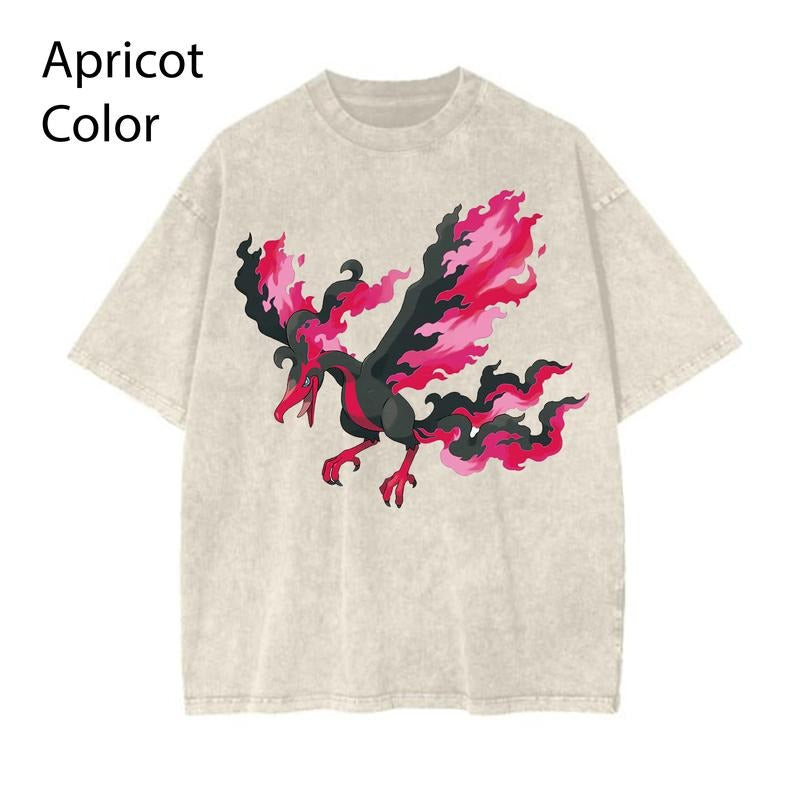 Sword/shield Legendary Birds Tee, Pokemon T-Shirt, PKM Shirt, Anime Funny Shirt, Vintage Tee Streetwear Shortsleeve Printed Womenswear Top Cotton