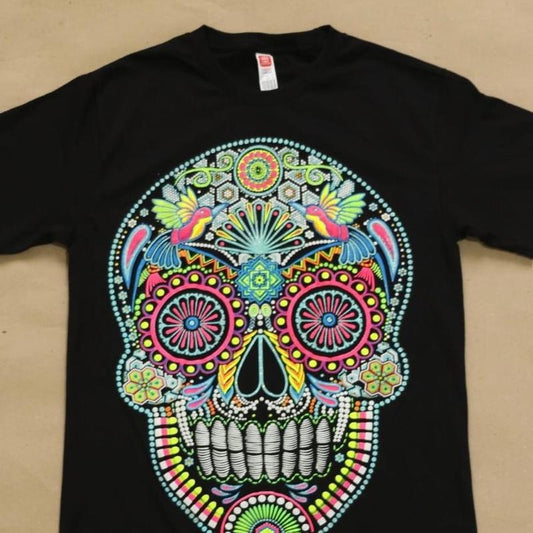 skull T-shirt Black Cotton