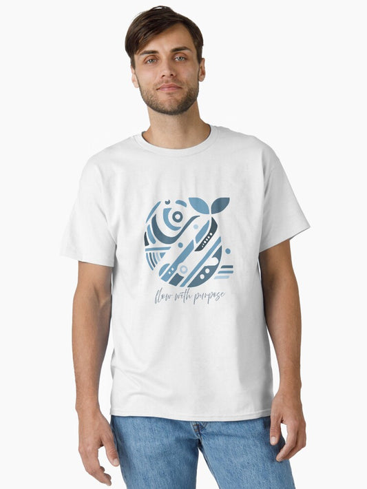 "Flow with Purpose" - Abstract Geometric Whale Design Classic T-Shirt