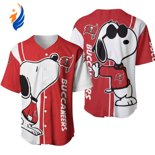 Tampa Bay Buccaneers snoopy lover Printed Baseball Jersey - Gift for Men Women- Gift for Women Men - Bafud