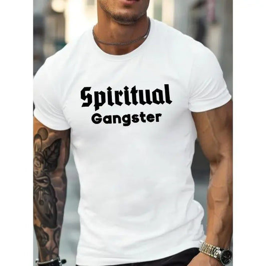 text art Spiritual Gangster men's T-shirt comfort fit Made in USA