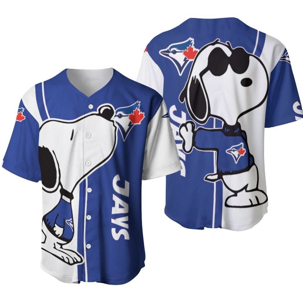 Toronto Blue Jays snoopy lover Printed Baseball Jersey - Gift for Men Women- Gift for Women Men - Bafud
