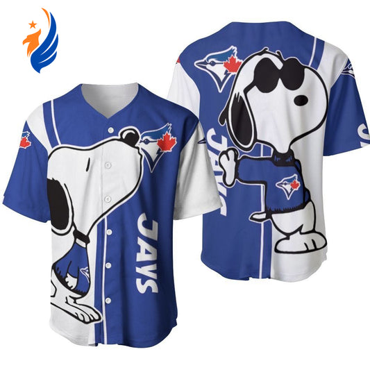 Toronto Blue Jays snoopy lover Printed Baseball Jersey - Gift for Men Women- Gift for Women Men - Bafud