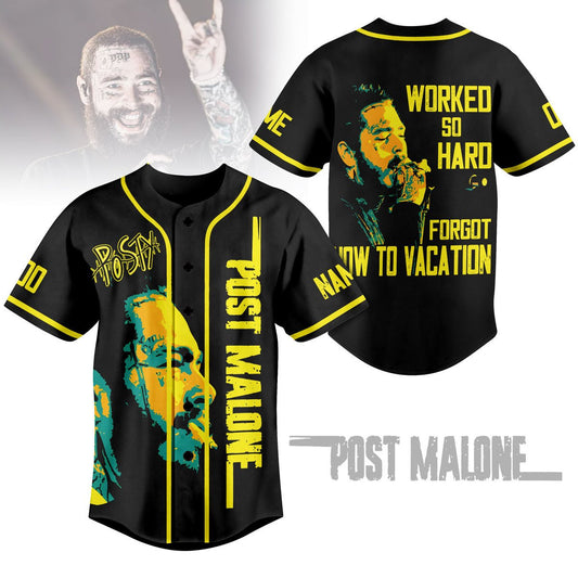 Unisex Design Post Malone Custom Baseball Jersey For Supportive Fans