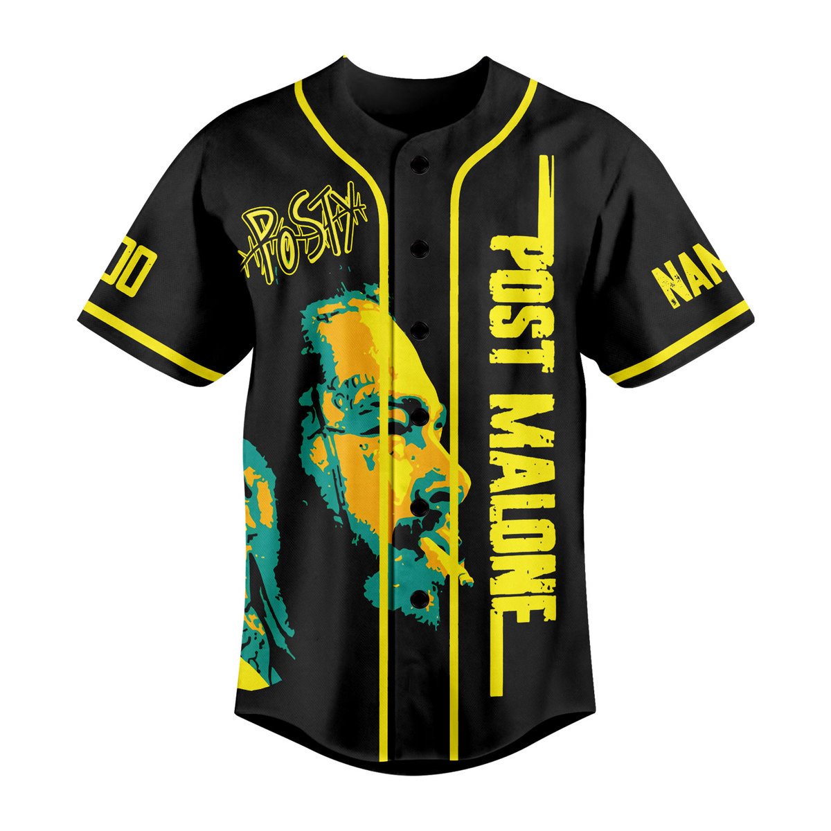 Unisex Design Post Malone Custom Baseball Jersey For Supportive Fans
