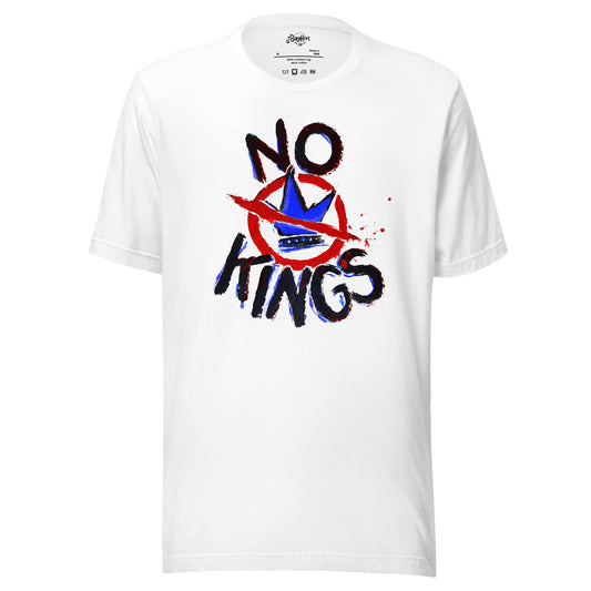 "No Kings" 100%Made in USA- Unisex t-shirt, white