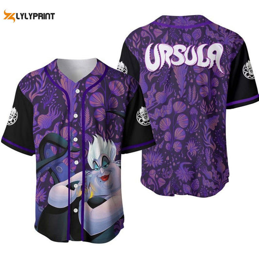 Ursula Pattern The Little Mermaid All Over Print Baseball Jersey - lylyprint.com